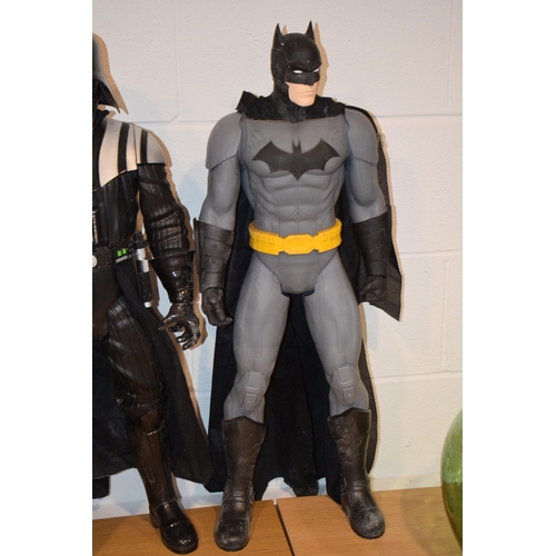 395 - A collection of action figures to include Hulk Hogan, Batman and Darth Vader. Height 82cm. (3)