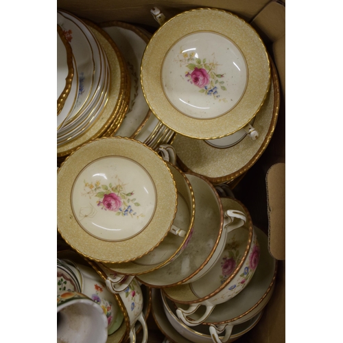 132 - Pottery to include Royal Doulton dinner ware to include double handled soup bowls and saucers, with ... 