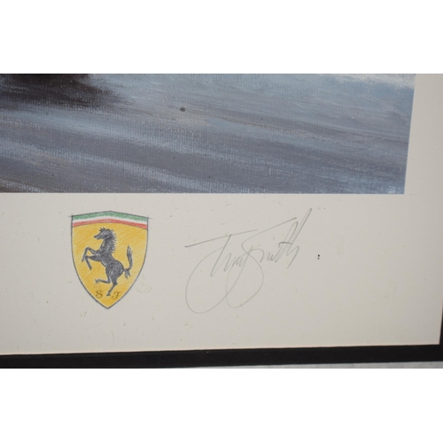 332 - Tony Smith: a framed and limited edition print of Schumacher / Ferrari, No. 55 of 495, 76x88cm inc f... 