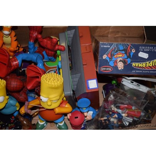 402 - Toys to include Superman 75 Years Plastic Model kit (sealed), Spiderman, The Simpsons and others (Qt... 