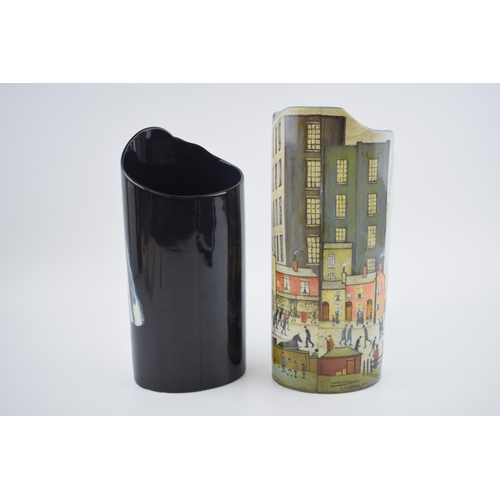 102 - A pair of John Beswick Silhouette vases to include LS Lowry and Johannes Vermeer (2), tallest 24.5cm... 