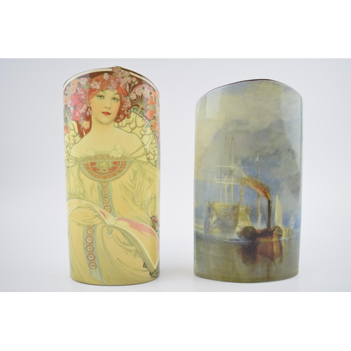 103 - A pair of John Beswick Silhouette d'art vases to include Joseph M W Turner and Mucha (2).