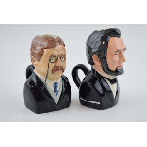 66 - Bairstow Manor Pottery Toby jugs American Presidents to include Abraham Lincoln and Theodare Rooseve... 