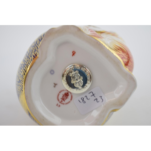 7 - Royal Crown Derby paperweight in the form of monkeys, first quality with stopper.