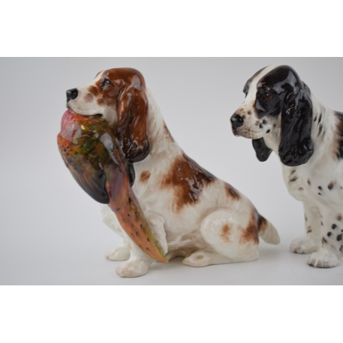 194 - Royal Doulton large hunting themed dogs to include Cocker Spaniel with Pheasant HN1001 and a Cocker ... 