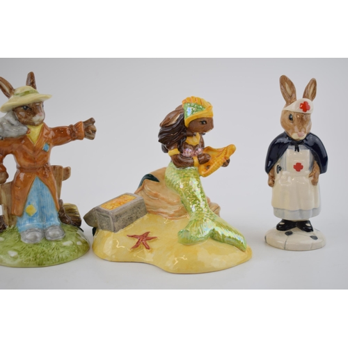 195 - Boxed Royal Doulton Bunnykins, all limited editions, to include Ship Ahoy DB279, Scarecrow DB359, Nu... 