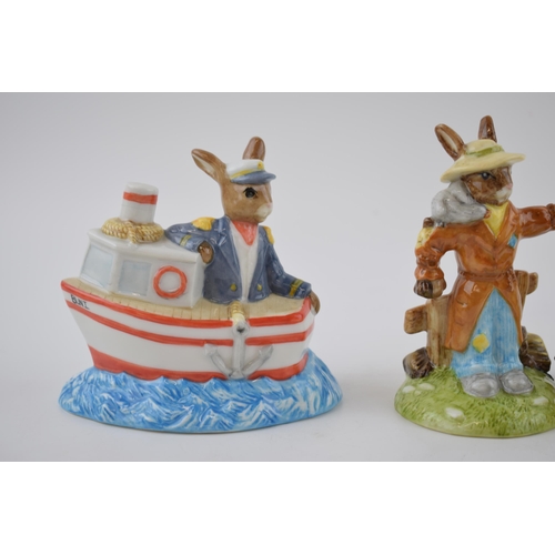 195 - Boxed Royal Doulton Bunnykins, all limited editions, to include Ship Ahoy DB279, Scarecrow DB359, Nu... 