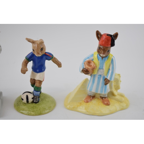 196 - Boxed Royal Doulton Bunnykins, all limited editions,  to include Soccer, Egyptian, Basketball and Ar... 