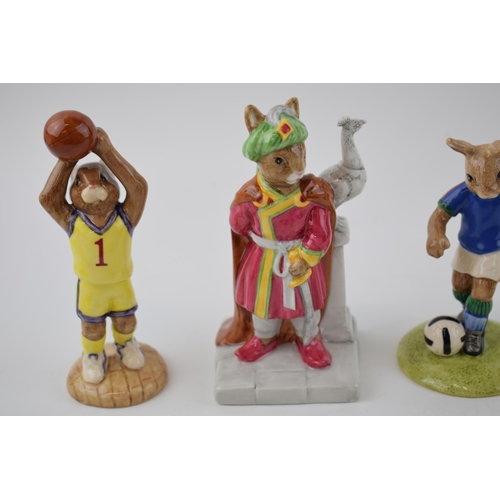 196 - Boxed Royal Doulton Bunnykins, all limited editions,  to include Soccer, Egyptian, Basketball and Ar... 