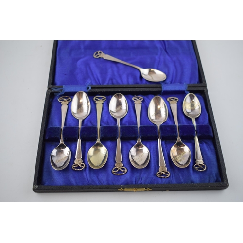 399 - Staffordshire/ Hunting interest. An interesting collection of silver plate tea spoons with the Staff... 