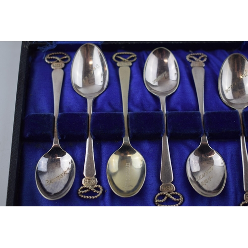 399 - Staffordshire/ Hunting interest. An interesting collection of silver plate tea spoons with the Staff... 