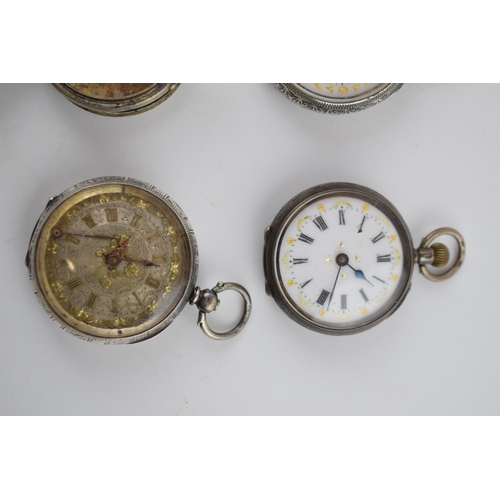 408 - A collection of 6 vintage and antique silver pocket watches a/f. Of note several good examples with ... 