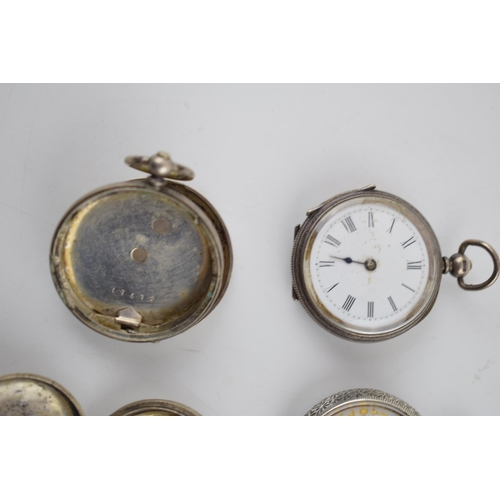 408 - A collection of 6 vintage and antique silver pocket watches a/f. Of note several good examples with ... 