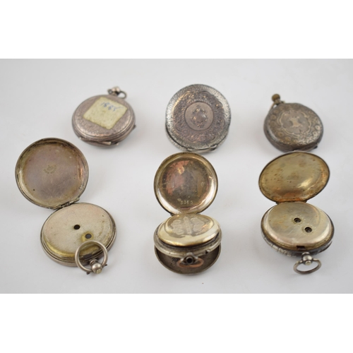 408 - A collection of 6 vintage and antique silver pocket watches a/f. Of note several good examples with ... 