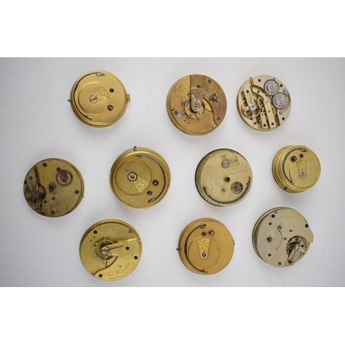 409 - A collection of 10 vintage and antique pocket watches movements a/f. Of note several good examples w... 