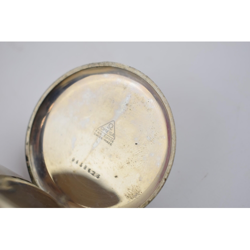 413 - A 1903 Omega pocket watch, serial number 8596373. Calibre, 38.5L a/f. Case approx 47mm diameter.