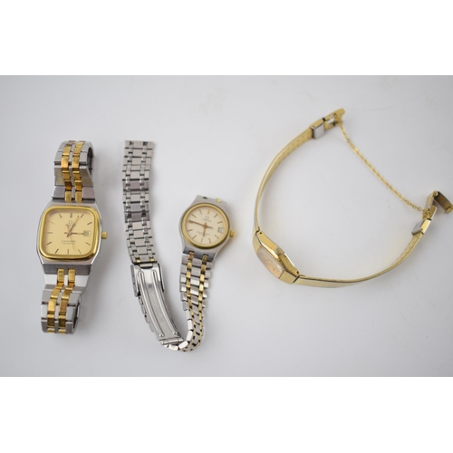 416 - 2 Ladies Omega quartz watches a/f. Of note two date movement examples in clean condition with origin... 