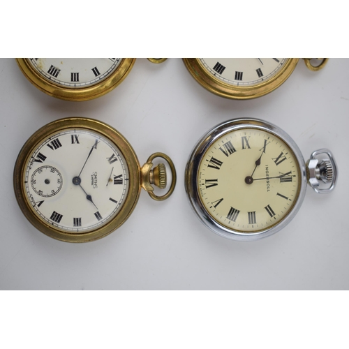 417 - a collection of 3 Smith vintage pocket watches together with a similar example by Ingersoll (4)