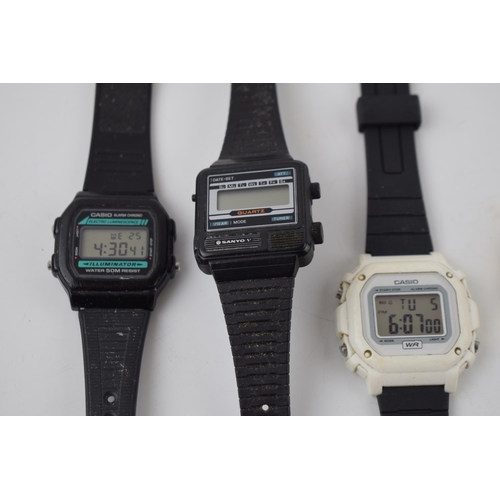 431 - A collection of Casio digital watches to include vintage examples and Baby G. 6 working. (9)