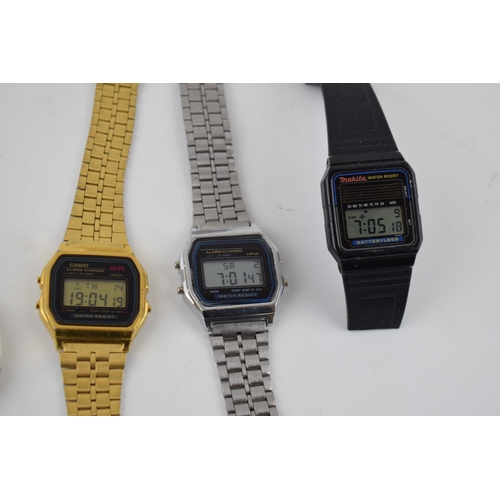 431 - A collection of Casio digital watches to include vintage examples and Baby G. 6 working. (9)