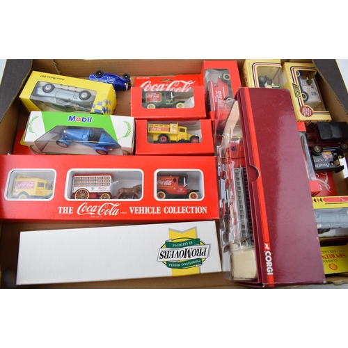 666 - A collection of boxed die cast model cars and trucks to include Coco Cola vehicle collection, Corgi ... 