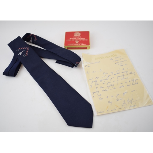 695 - Aviation Interest: a Concorde and Red Arrows polyester tie, with Concorde headed note paper letter f... 