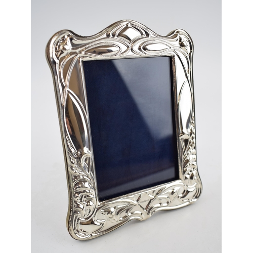 395A - Hallmarked silver photo frame with easel back, 20cm tall, London 2021.