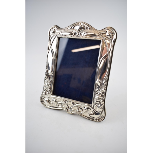 395A - Hallmarked silver photo frame with easel back, 20cm tall, London 2021.