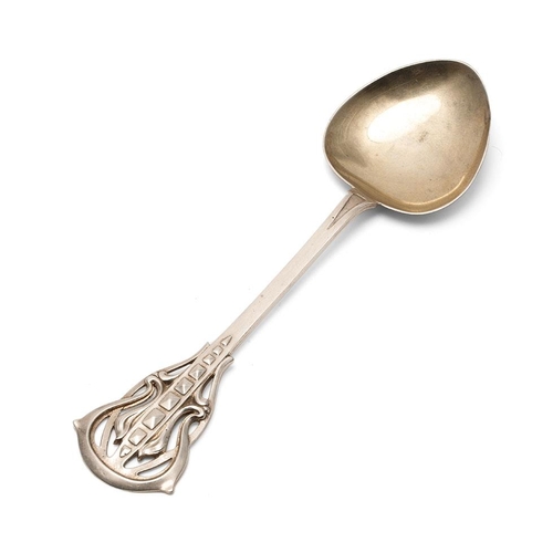 440 - Silver Arts and Crafts spoon, Kate Harris for William Hutton, London 1924, 63.0 grams, 20cm long.