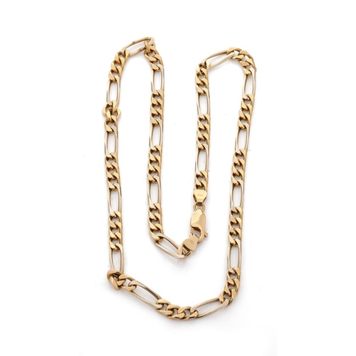 506 - An 18ct yellow gold figaro chain marked .750 Length approx 19cm. Weight 30 grams. 18.5