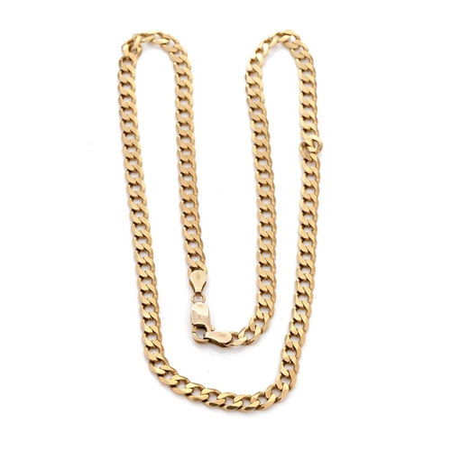 532 - 9ct gold curb link chain, 55cm long, 24.7 grams.