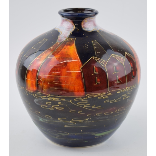 100 - Anita Harris Art Pottery bulbous vase, decorated with the Nightime Potteries Past design, 20cm tall,... 