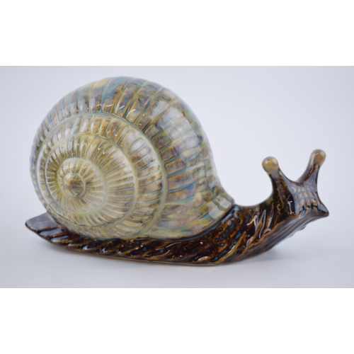 104 - Anita Harris Art Pottery Stoneware Snail, 18cm long, signed by Anita.