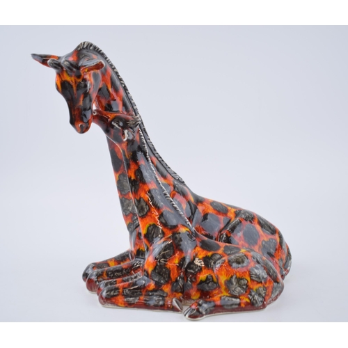 107 - Anita Harris Art Pottery pair of giraffes decorated in the Hot Coals pattern, 26cm tall.