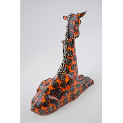 107 - Anita Harris Art Pottery pair of giraffes decorated in the Hot Coals pattern, 26cm tall.