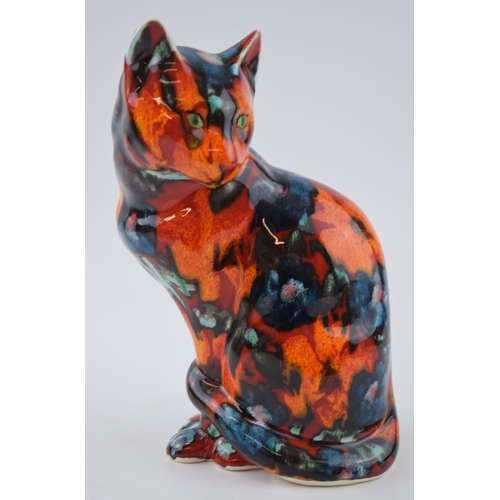 111 - Anita Harris Art Pottery abstract cat, 21cm tall, signed by Anita.