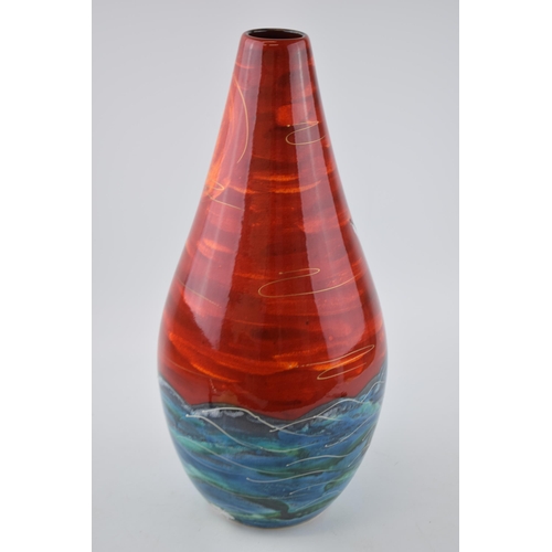 115 - Anita Harris Art Pottery peardrop vase, decorated with the Mayflower 1620, limited edition, this bei... 