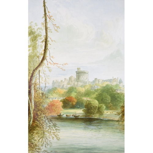 129 - An original painting on ceramic tile by W. Yale ceramic artist for Copeland of Windsor Castle. Willi... 