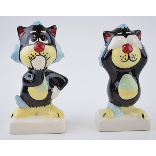 135 - Lorna Bailey cats to include See No Evil and Speak No Evil (2).