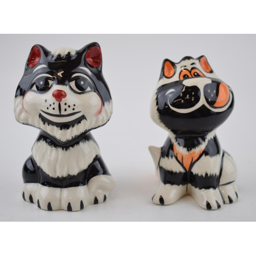 141 - A pair of Lorna Bailey cats, 11.5cm tall (2).