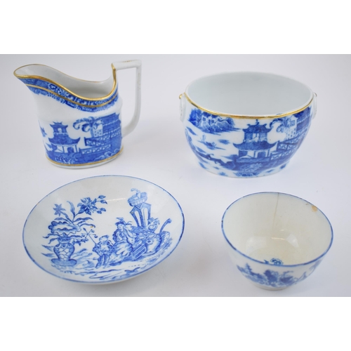 149 - A group of late 18th, early 19th century blue and white transfer-printed Coalport porcelain, c. 1795... 