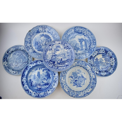 161 - A group of early 19th century blue and white transfer-printed plates, c. 1825-40. To include Rogers ... 