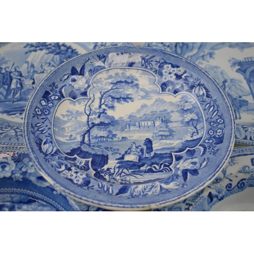 161 - A group of early 19th century blue and white transfer-printed plates, c. 1825-40. To include Rogers ... 