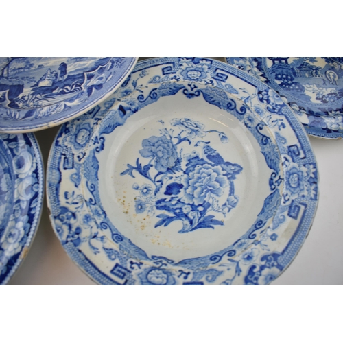 161 - A group of early 19th century blue and white transfer-printed plates, c. 1825-40. To include Rogers ... 