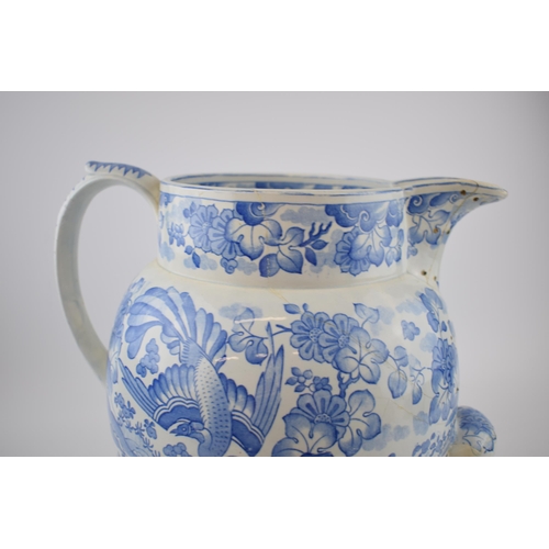 168 - An early 19th century blue and white transfer-printed Spode Old Peacock pattern footbath jug, c. 182... 