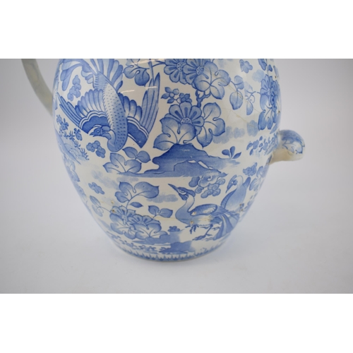 168 - An early 19th century blue and white transfer-printed Spode Old Peacock pattern footbath jug, c. 182... 