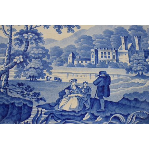 176 - An early 19th century blue and white transfer-printed Chetham & Robinson Parkland Scenery pattern la... 