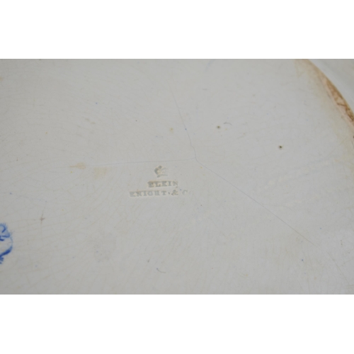 177 - An early 19th century blue and white transfer-printed Elkins Rock Cartouche series large platter, c.... 