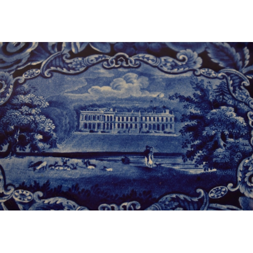 181 - An early 19th century blue and white transfer-printed Hall Select Views series Boughton House, North... 