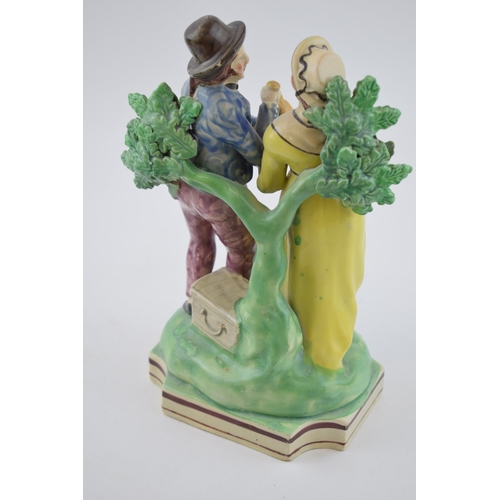 194 - An early 19th century Staffordshire pearlware bocage figure of the sailor’s return, c. 1820. 25 cm t... 